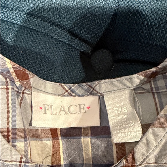 The Children's Place Multicolor Plaid Dress (LR) 100% cotton - Picture 2 of 4